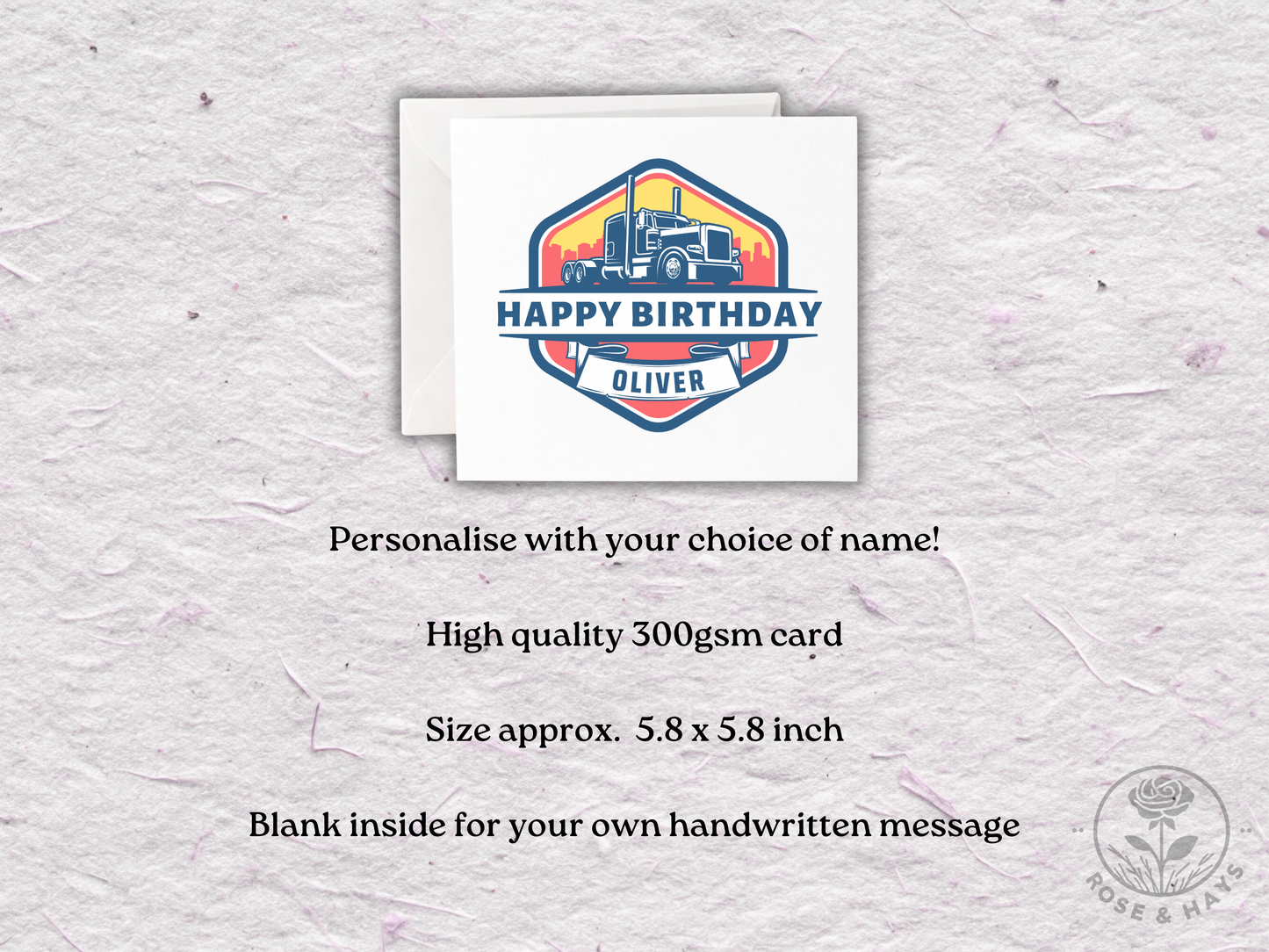 Personalised Truck Lorry Birthday Card