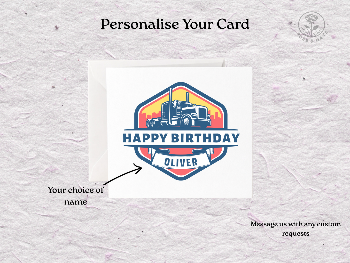 Personalised Truck Lorry Birthday Card
