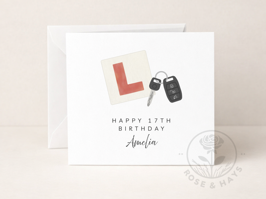 Personalised 17th Birthday Card