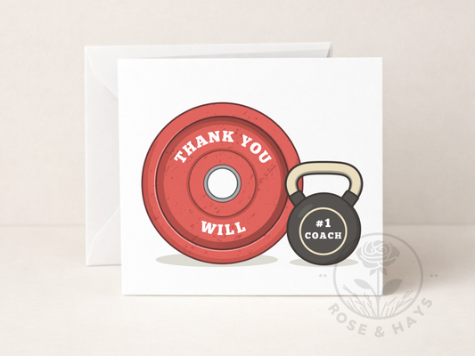 Personalised Thank You Gym Coach Card