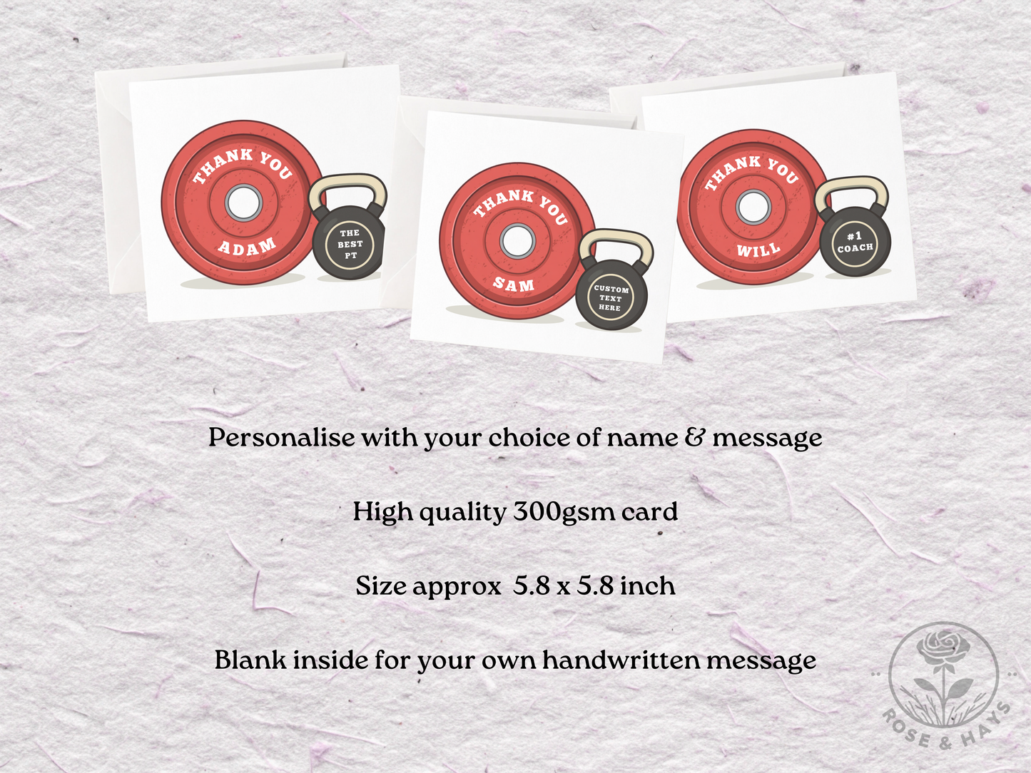 Personalised Thank You Gym Coach Card