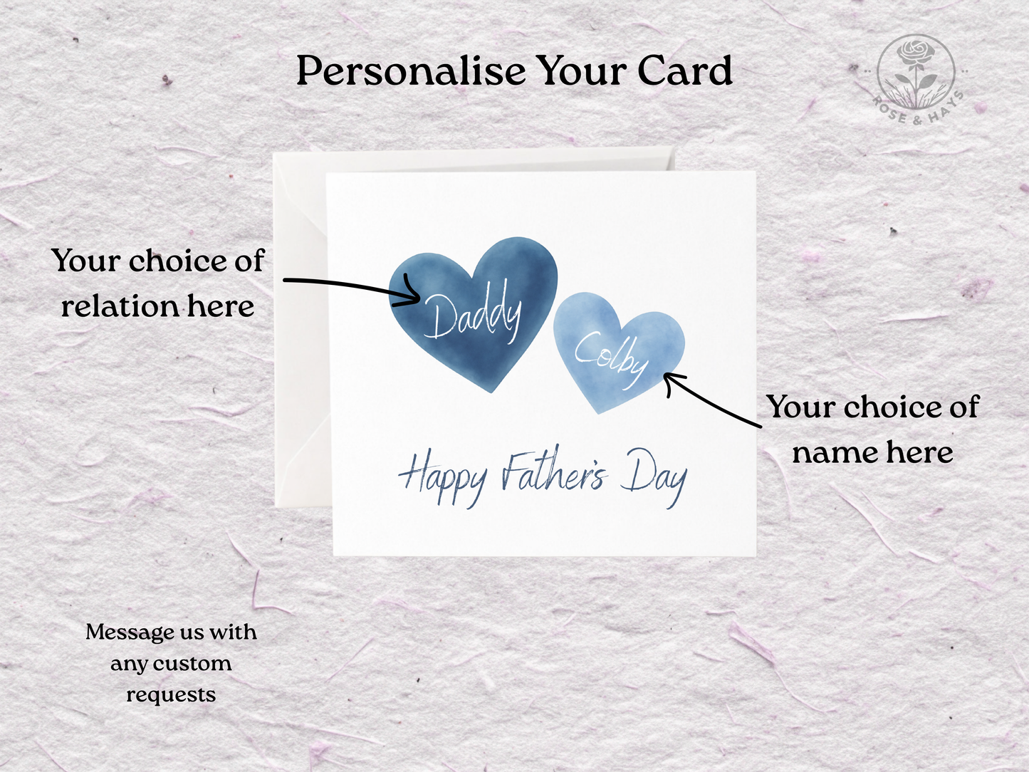Father's Day Personalised Hearts Card