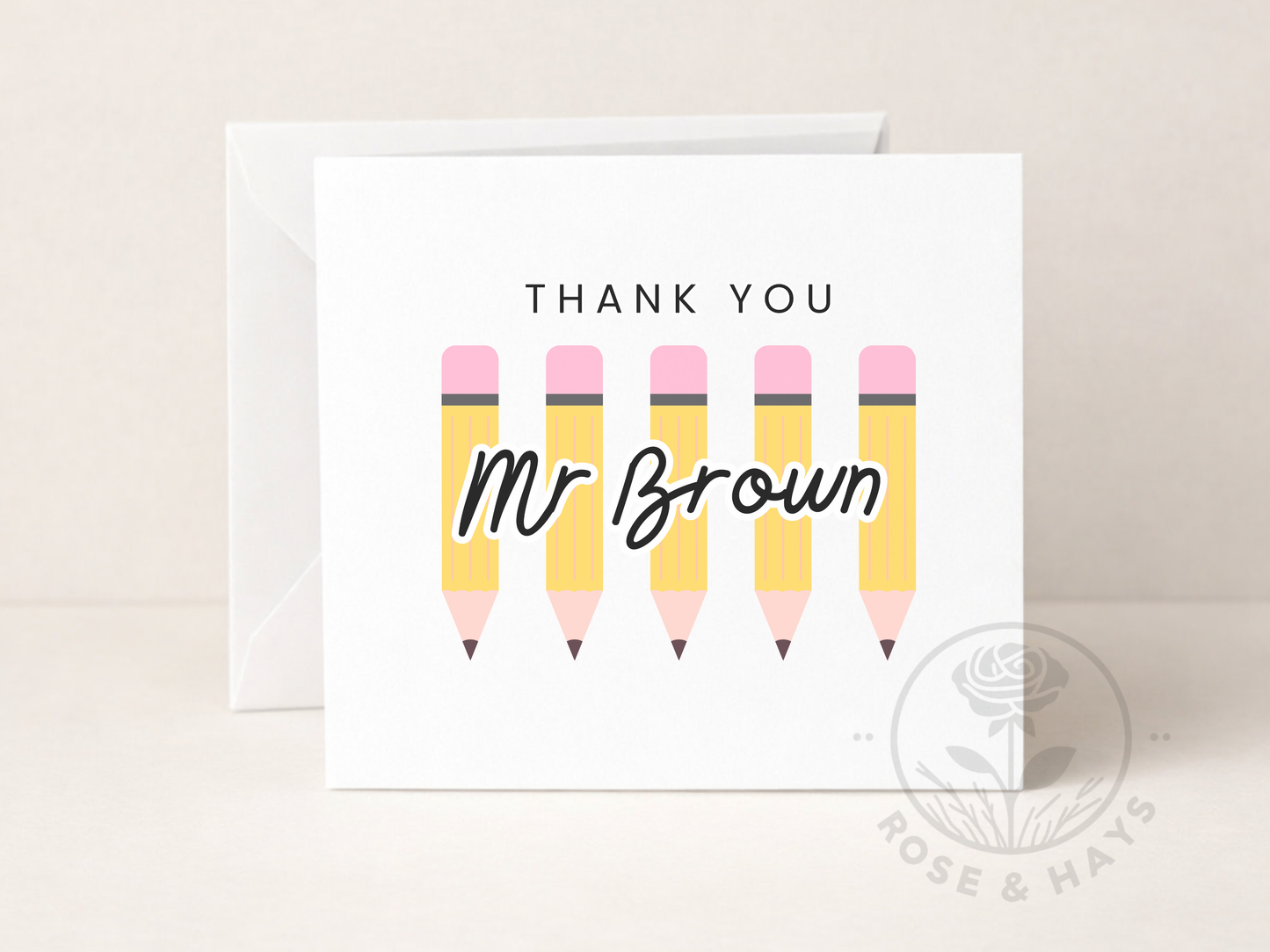 Personalised Teacher Thank You Card