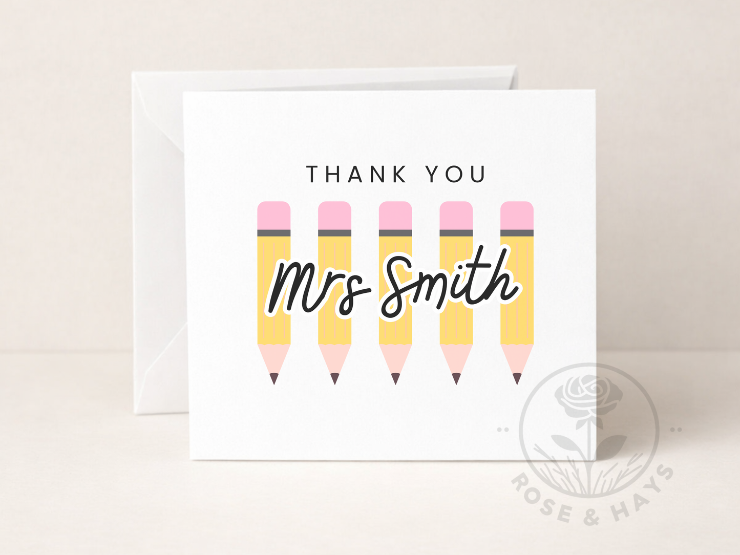 Personalised Teacher Thank You Card