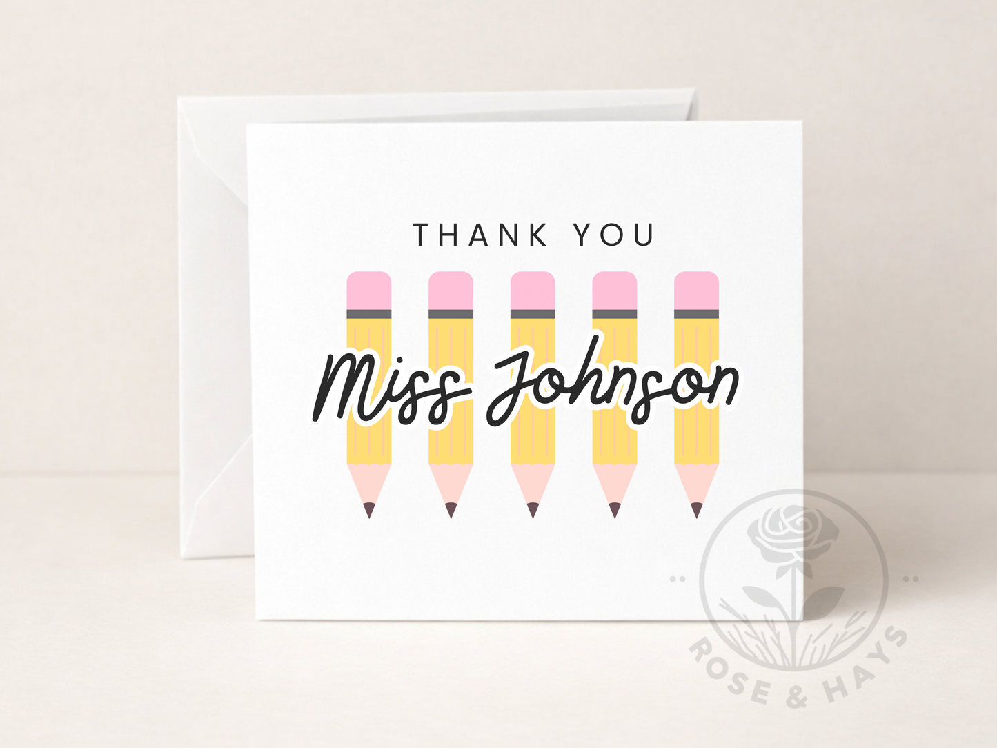 Personalised Teacher Thank You Card