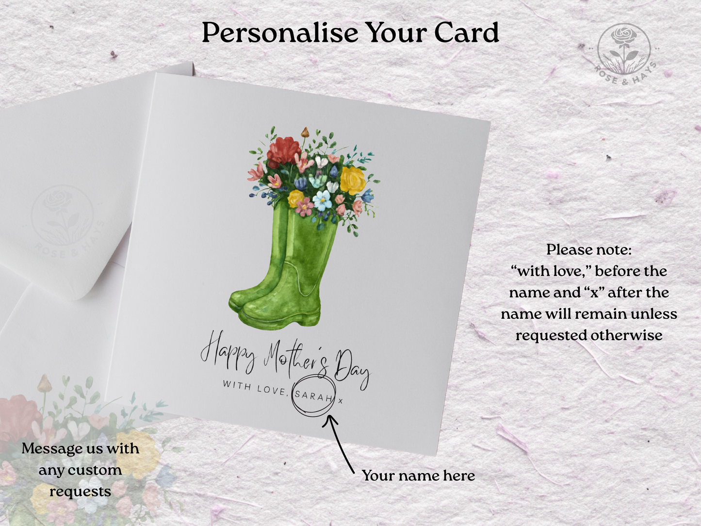 Mother’s Day Card - Floral Wellies
