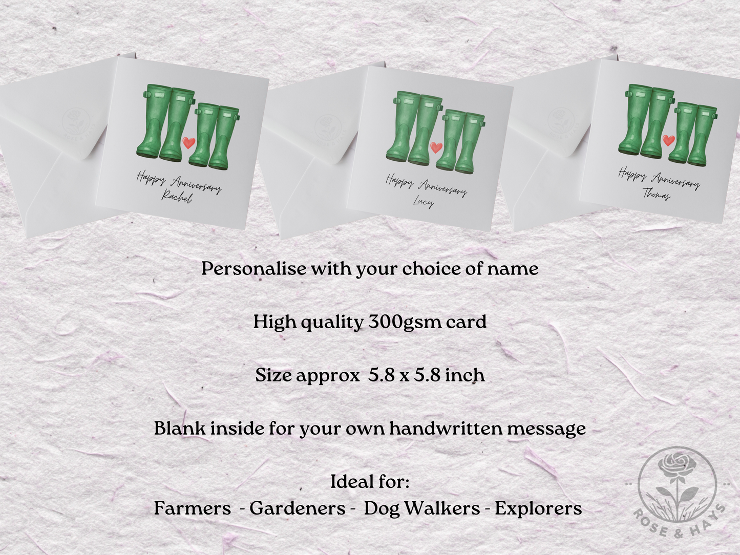 Personalised Anniversary Card - Countryside Inspired