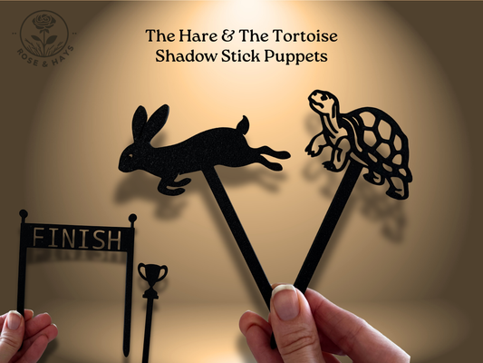 The Hare and The Tortoise Shadow Story Stick Puppets