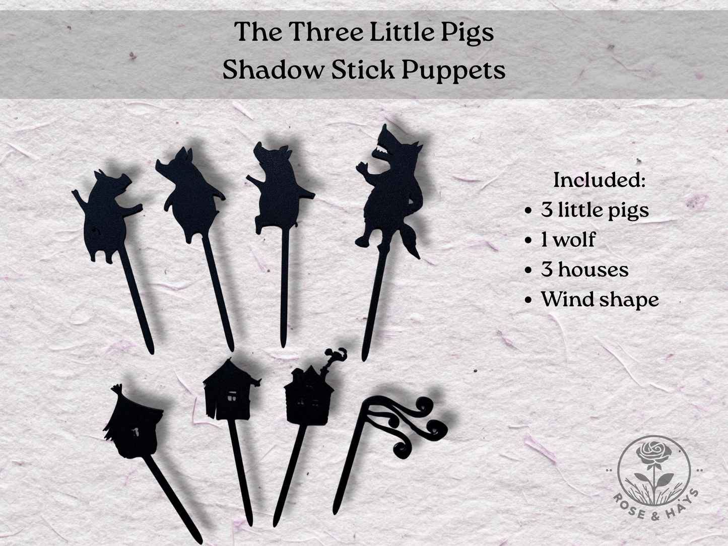The Three Little Pigs Shadow Story Sticks