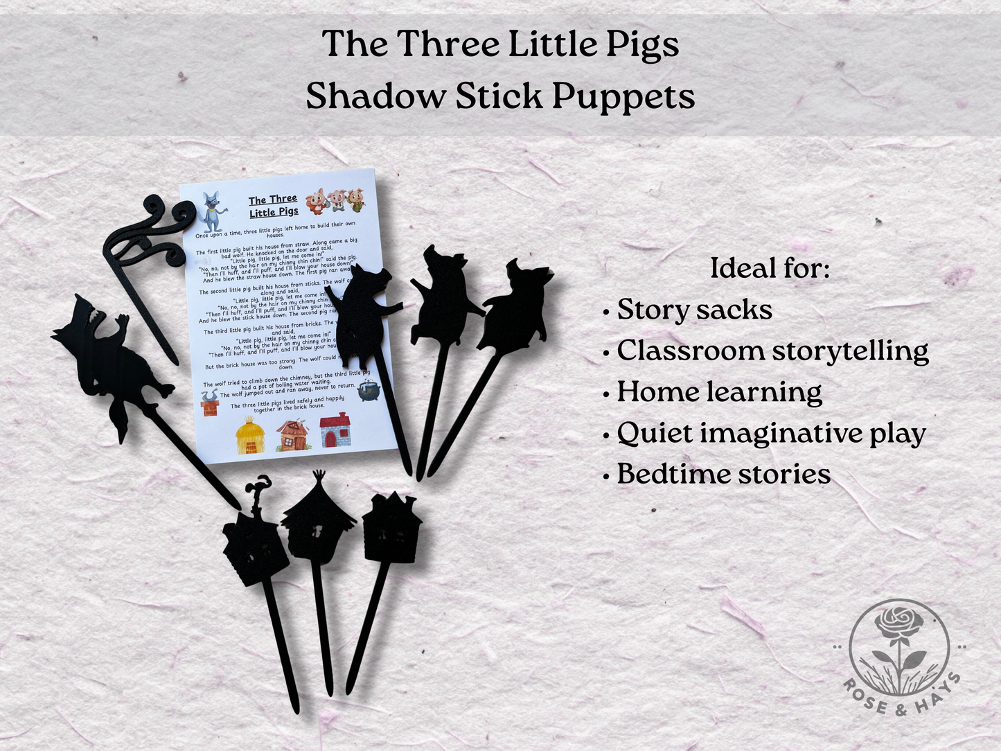 The Three Little Pigs Shadow Story Sticks