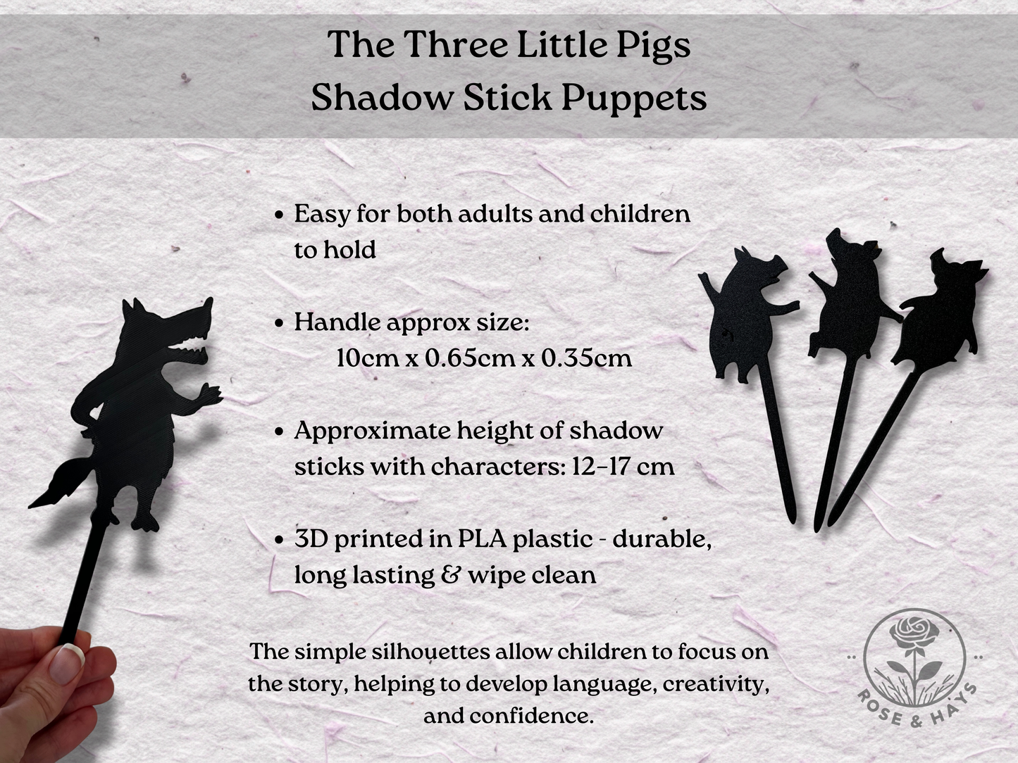 The Three Little Pigs Shadow Story Sticks
