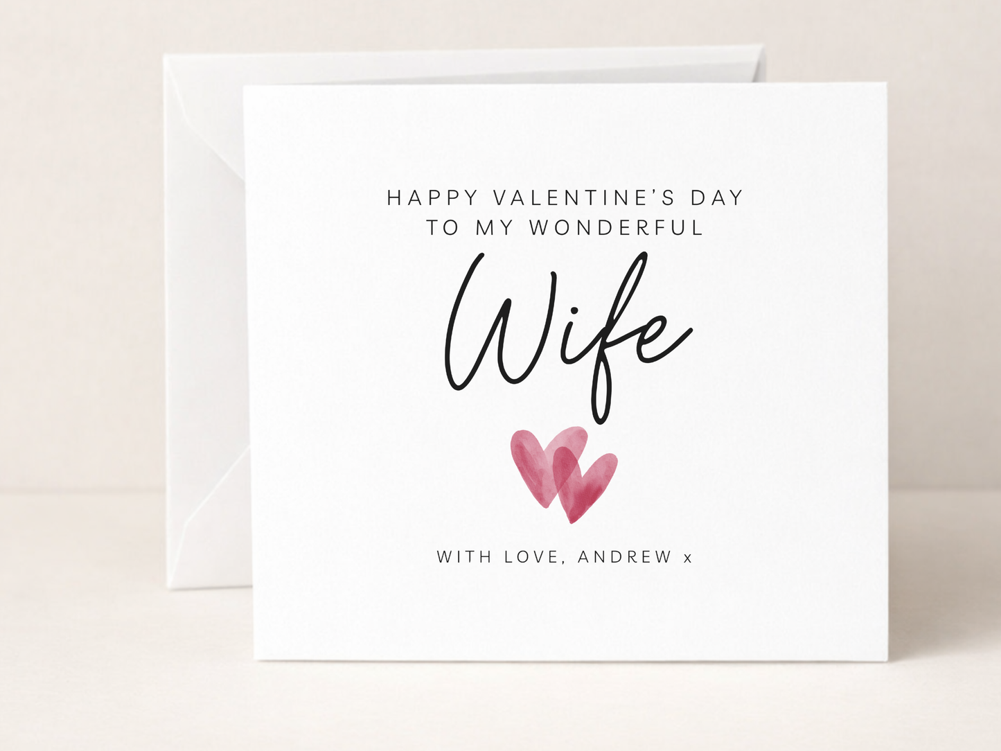 Personalised Valentine's Day Card - Hearts