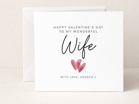 Personalised Valentine's Day Card - Hearts