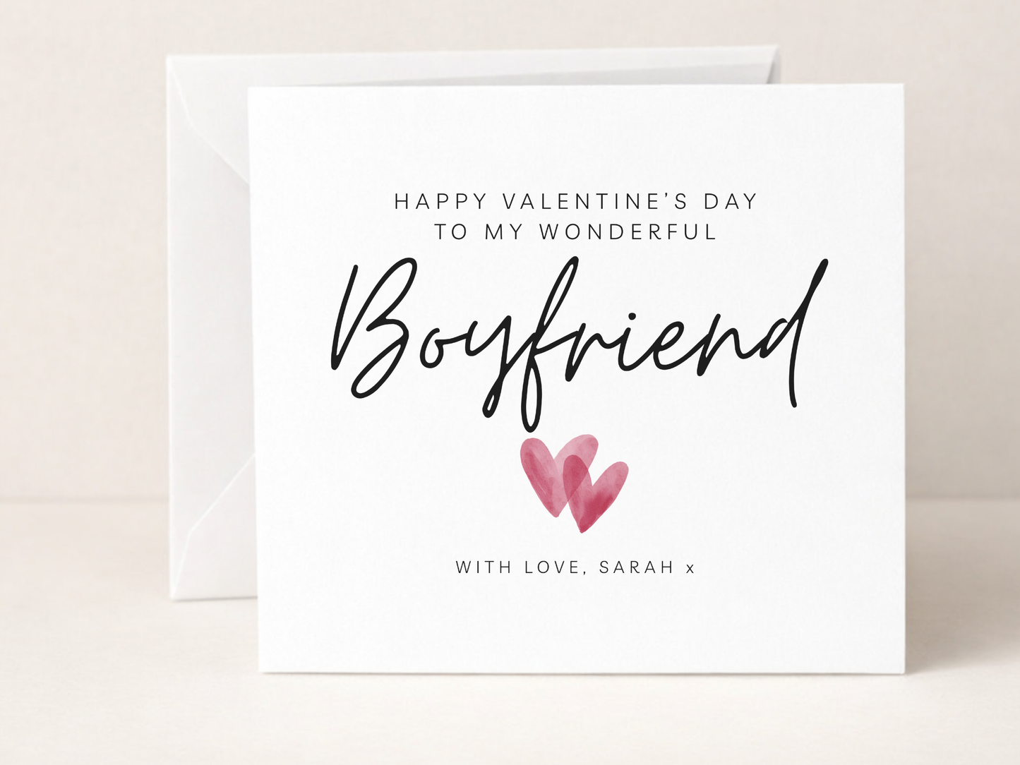 Personalised Valentine's Day Card - Hearts