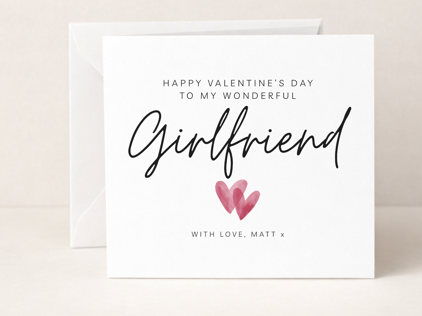 Personalised Valentine's Day Card - Hearts
