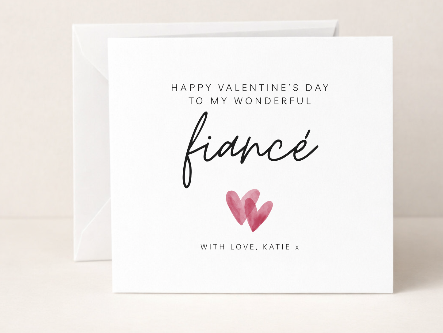 Personalised Valentine's Day Card - Hearts
