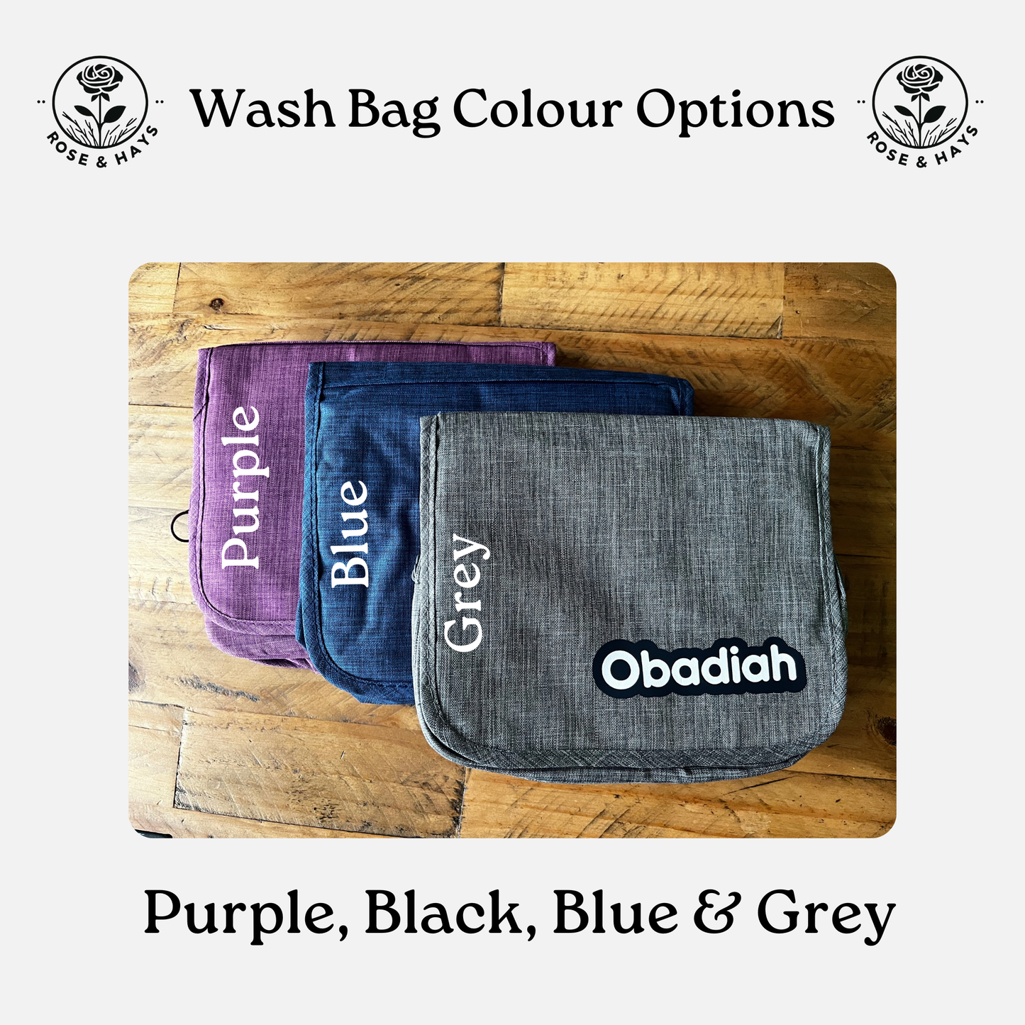 Personalised travel wash bag